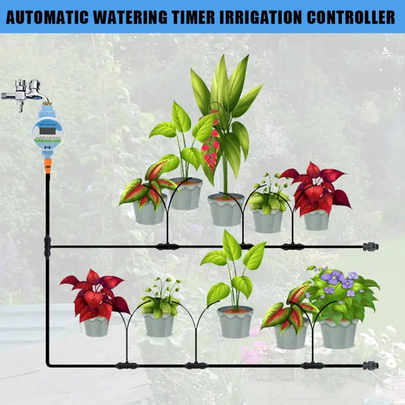 New Watering Timer Garden Automatic Controller Rain Sensor LCD Display Electronic Irrigation | Инструменты