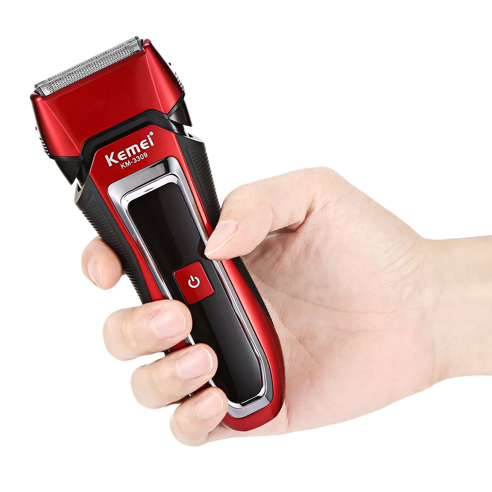 Kemei KM 3309 полностью моющиеся мужские электробритва 3 3D плавающее лезвие