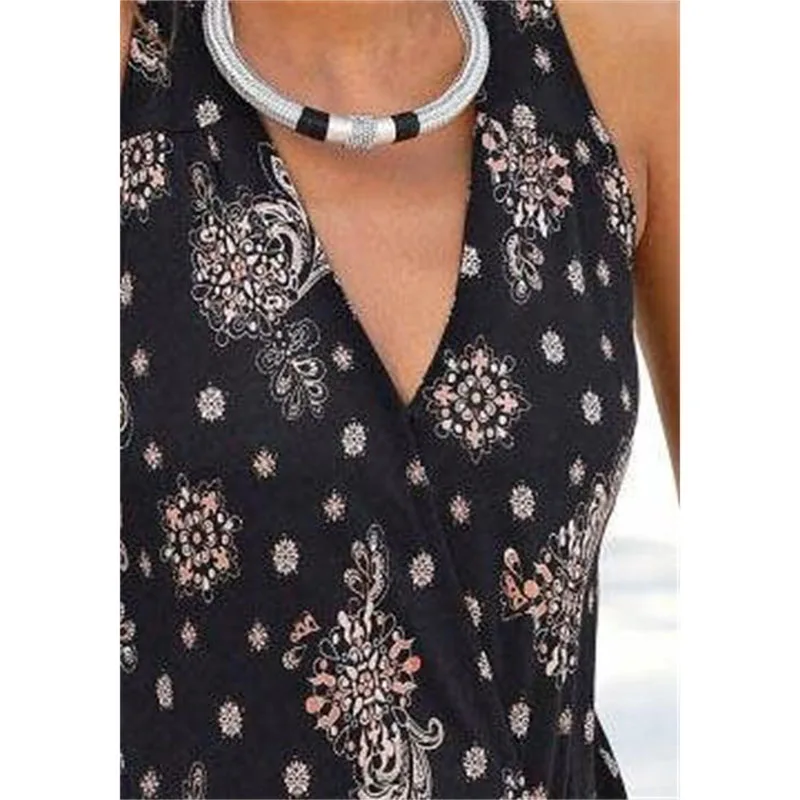 Сексуальный женский короткий комбинезон без рукавов 2020 летние цветочные шорты с