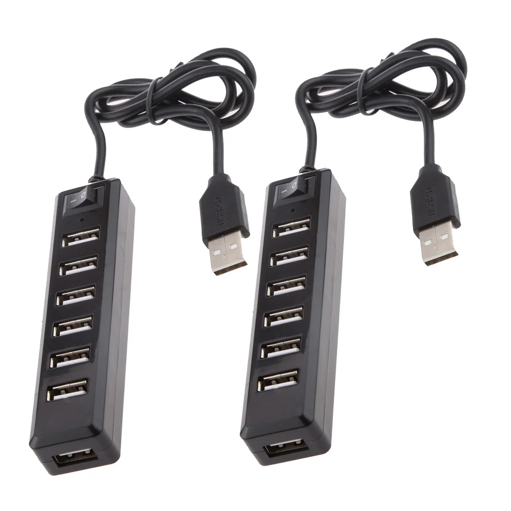 MagiDeal 2x Высокоскоростной 7 портовый USB концентратор 2 0 многоразветвитель