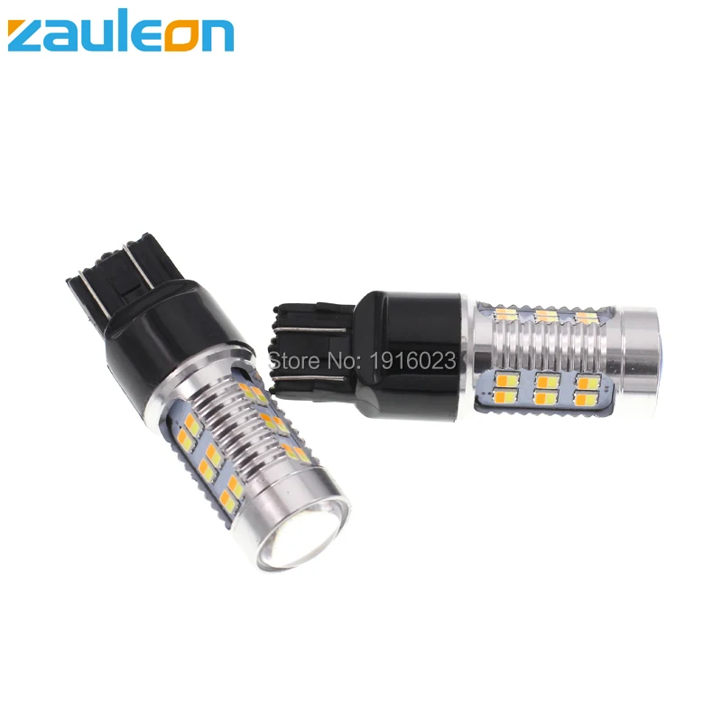 Zauleon 2pcs New Dual chips Color 7443 Switchback LED Bulb for Driving Light Turn Signal Lamp | Автомобили и мотоциклы