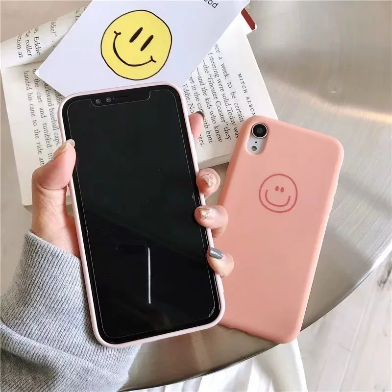 Для IPhone X XR и 6s 6 7 8 Plus 6Plus 7Plus милые конфеты без логотипа улыбка 2019 Оригинальный