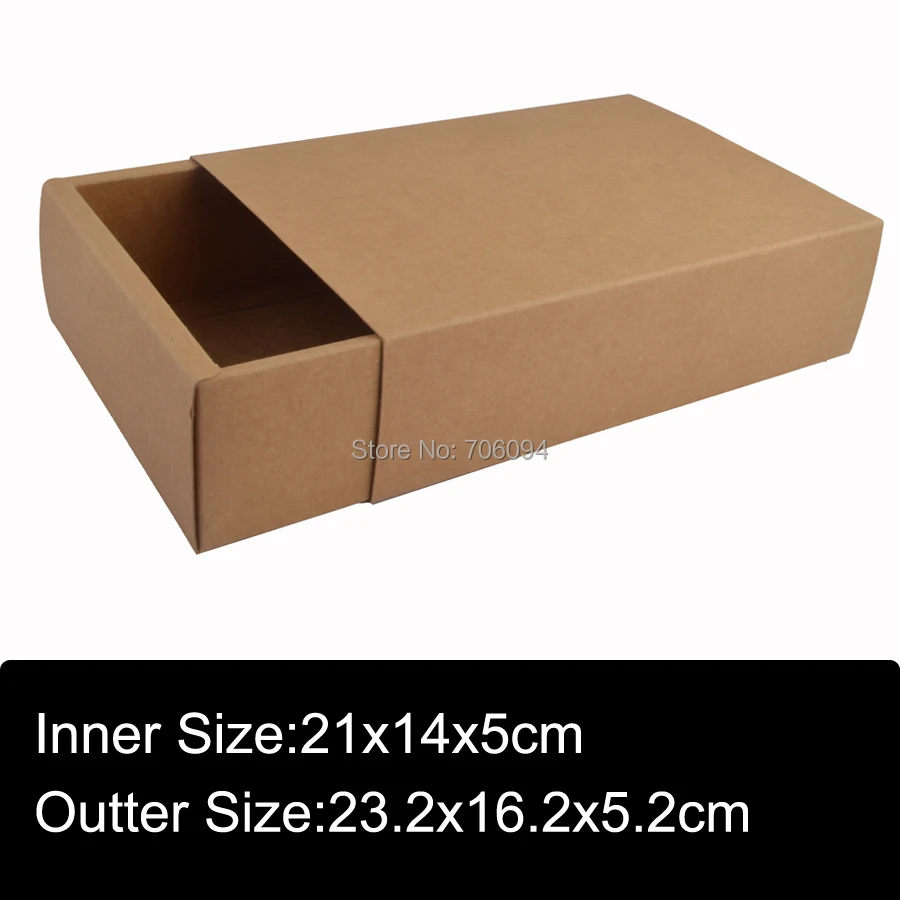

10PCS 23.2x16.2x5.2cm kraft drawer box Craft Gift Handmade Soap Packaging Paper Boxes custom