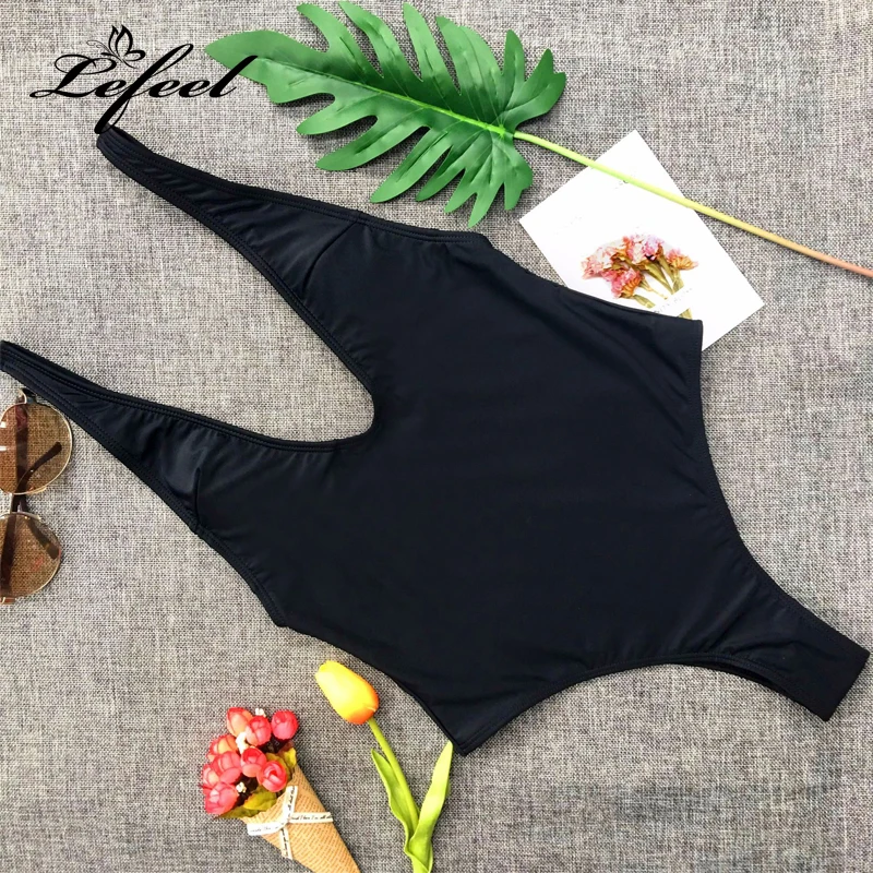 Lefeel 2019 сексуальные бикини цельный купальник Женские однотонные купальники