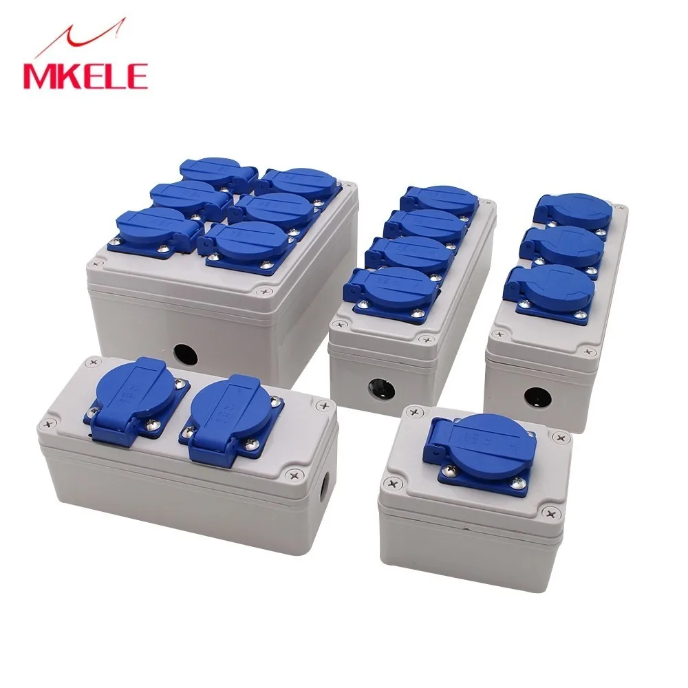 

Plastic Waterdichte Socket Doos Huishoudelijke Socket Junction Box Outdoor Regendicht Socket Doos Met Wartels en Draadconnectors