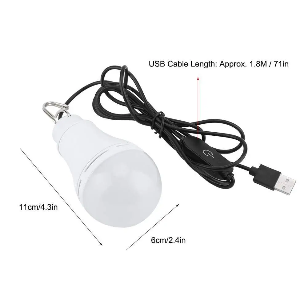 USB 5 в Вт Светодиодный ная шаровая лампа с функцией сенсорного затемнения для