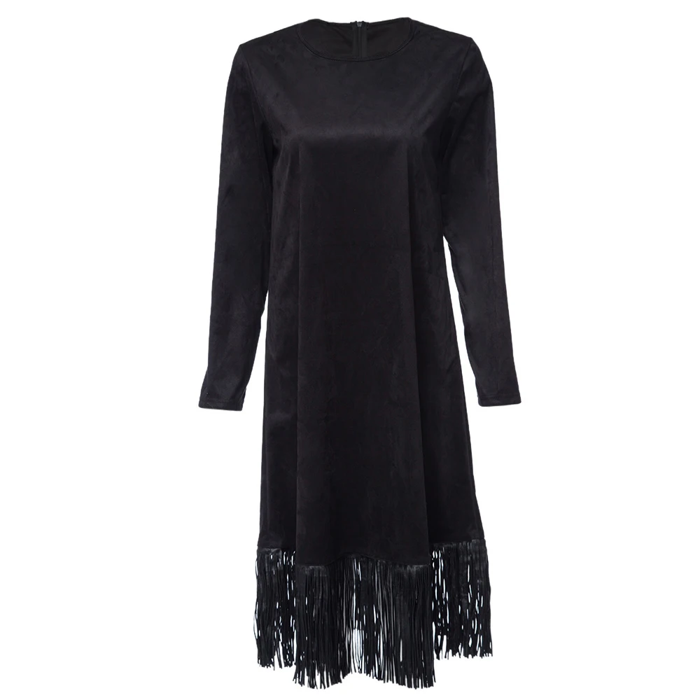 Платье VESTLINDA Повседневное платье средней длины с длинным рукавом и бахромой |