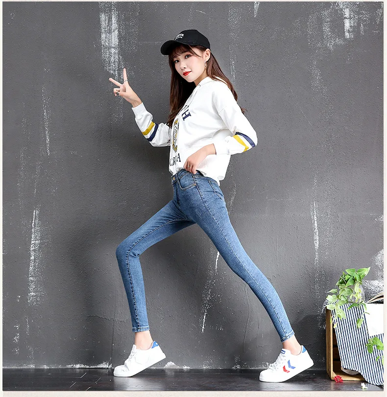 

2018 Woman Fashion Jeans High Waist Skinny Jeans Denim Pants Pencil Pants Woman Trousers Woman Casual Pants Plus Size