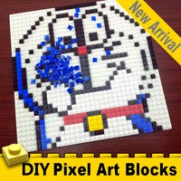 32x32 dots isometric pixel art bricks 1x1 mini square building blocks wall portraits diy home decoration compatible with lgoely