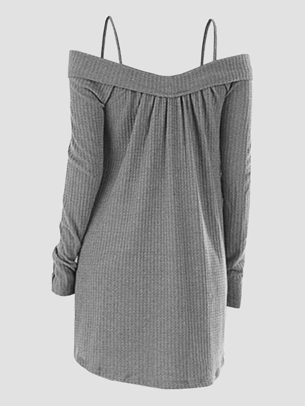 Wipalo Plus Size Cold Shoulder Crisscross Tunic Sweater Casual Ladies Tops Women Sweaters Female Long Sleeve Pullover Jumpers | Женская