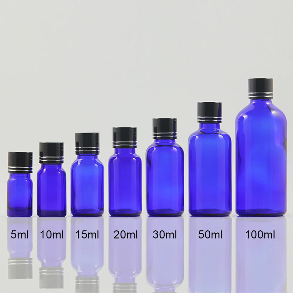 

EBX20-50ml пустые стеклянные бутылки с оливковым маслом, синяя стеклянная бутылка с черными алюминиевыми крышками