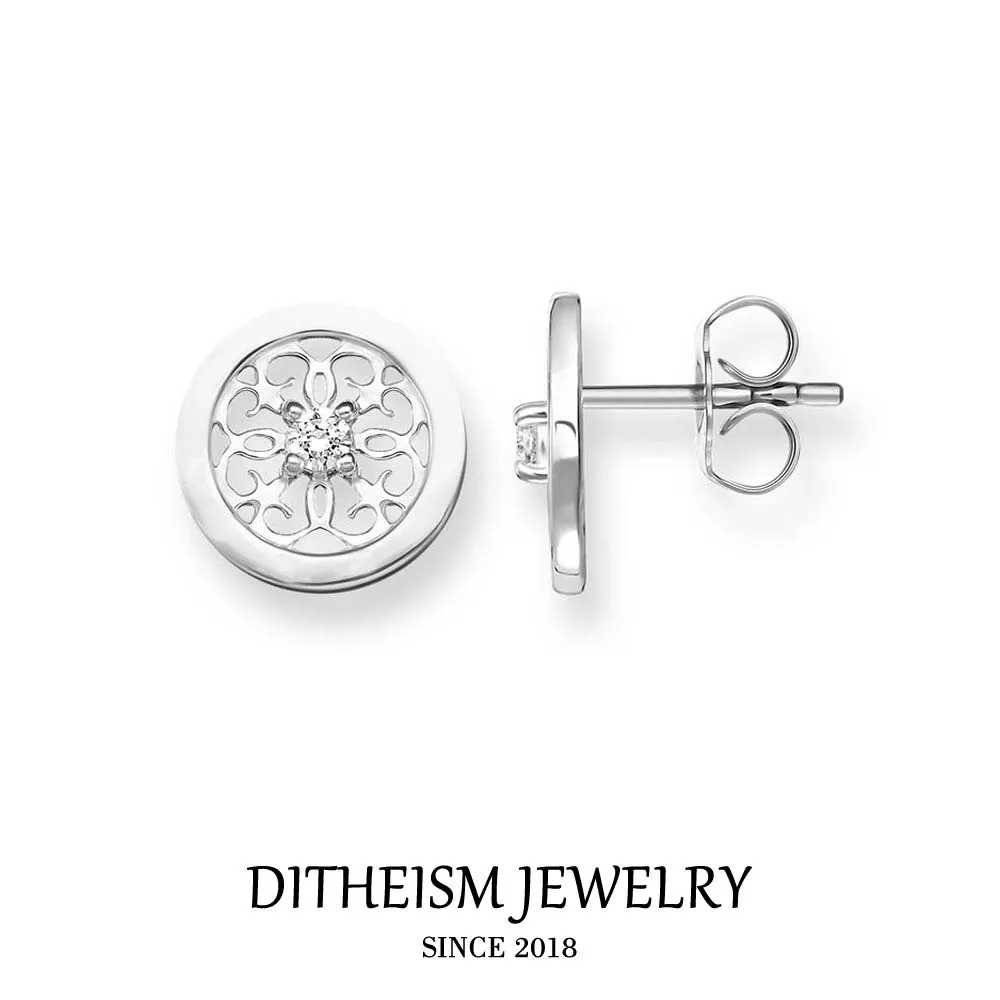 

Тростниковый орнамент, серьги-гвоздики, 2018 новые циркониевые Стразы, модные ювелирные изделия из стерлингового серебра 925 пробы, модный под...