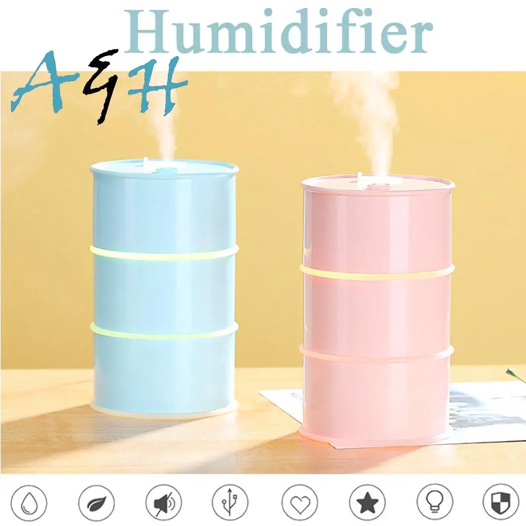 3 in 1 175ML USB Air Humidifier Ultrasonic Cool-Mist Drum Mini With LED Light Fan | Бытовая техника