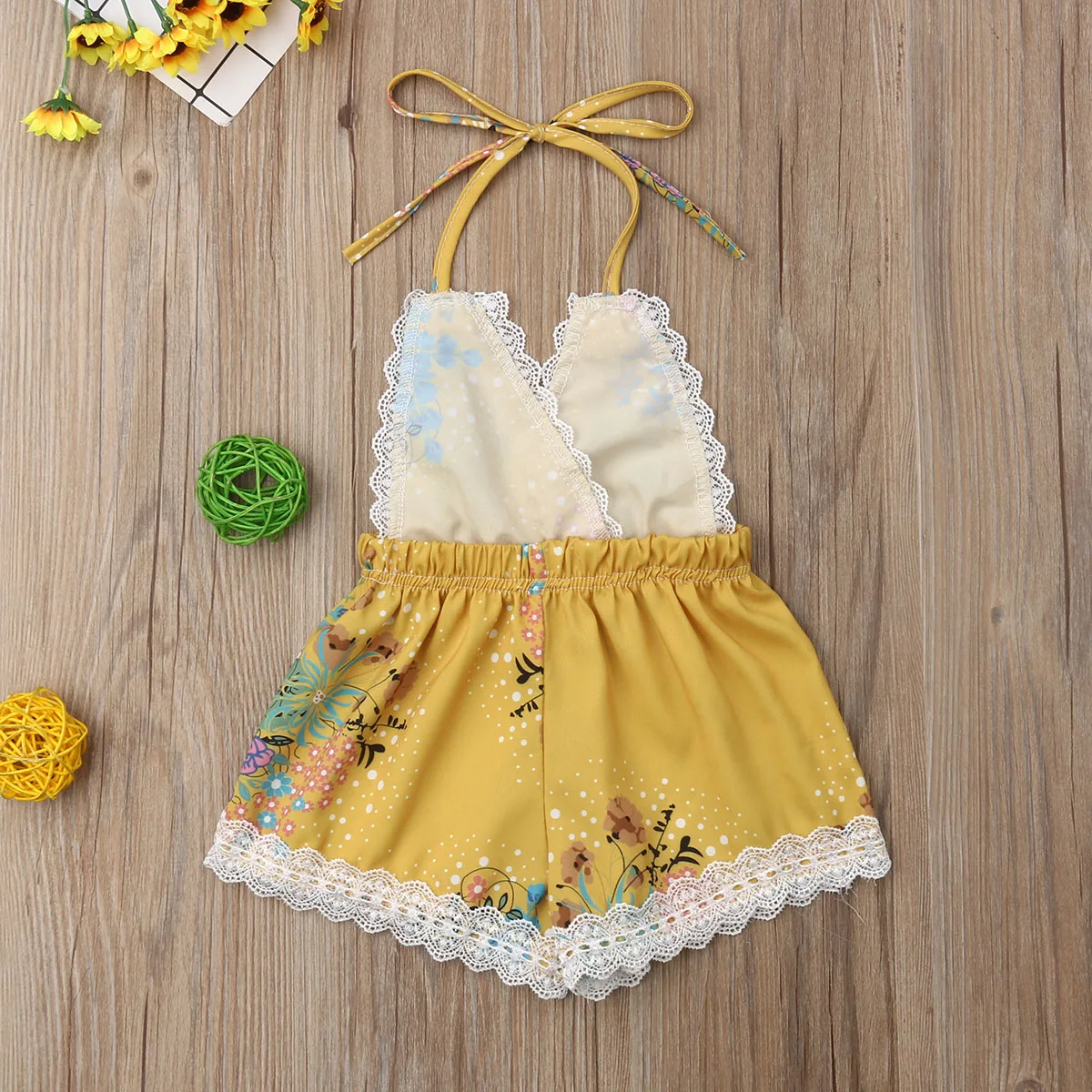 Newborn Baby Girl Lace Floral Sleeveless Backless Romper Jumpsuit Sunsuit Outfit | Детская одежда и обувь
