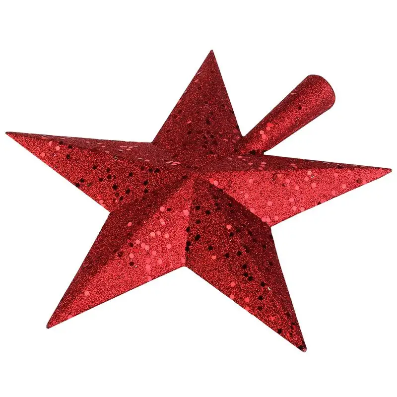NICEXMAS 9 дюймов Красная звезда Рождественская елка Топпер сверкающие сокровища