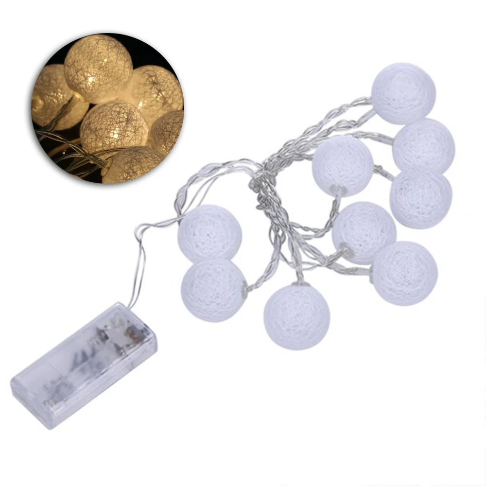 

1.3 M 10 Led Cotton Ball Battery Box Light String Yarn Ball Christmas Day Interior Decoration String Party Decorative Light