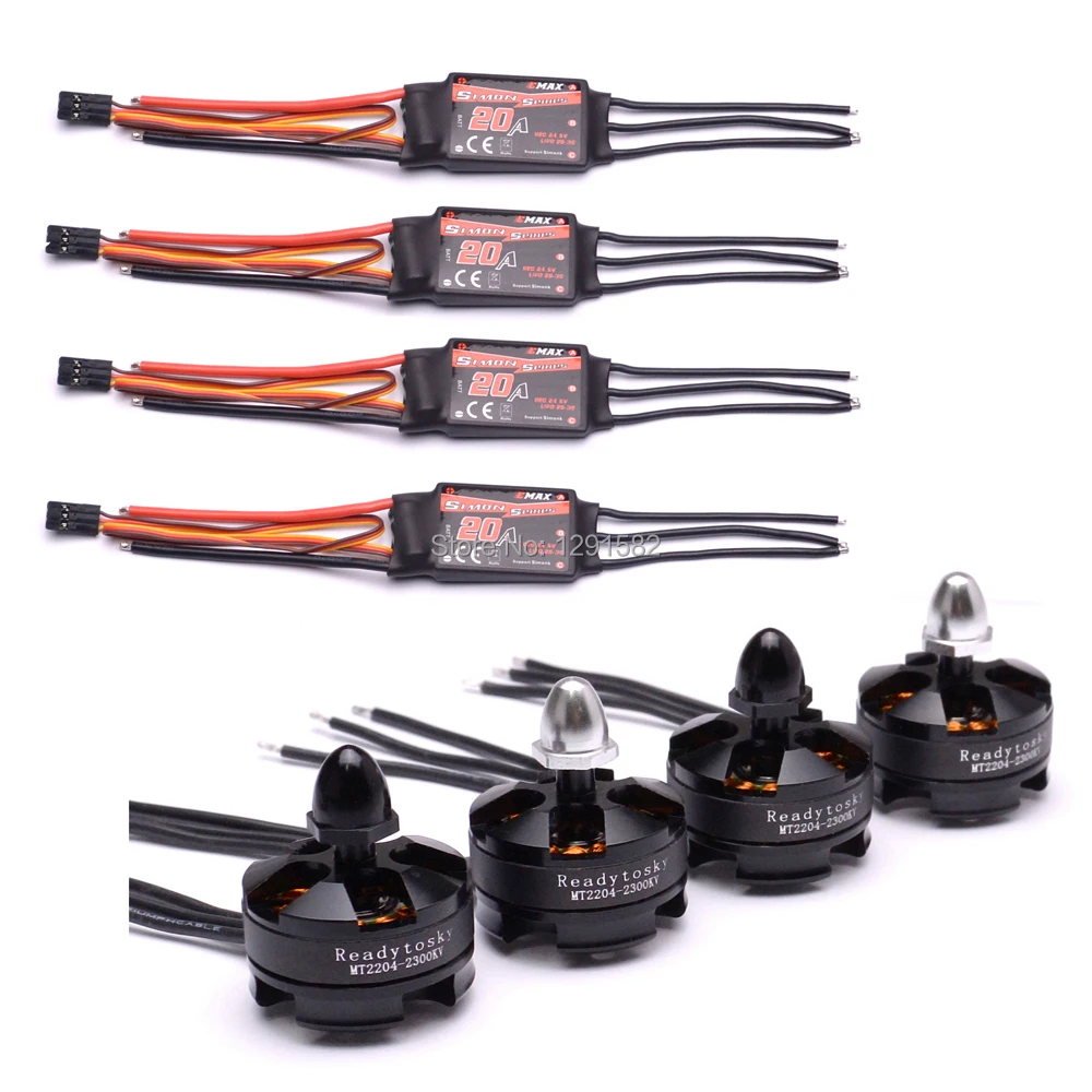 4 шт. 20A Simonk / BLHeli ESC + Readytosky MT2204 2204 2300KV бесщеточный двигатель для квадрокоптера 210 QAV-R