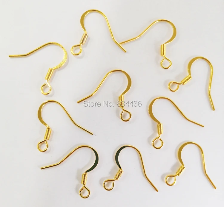 

Бесплатная доставка, оптовая продажа, золотистые серьги из нержавеющей стали, блестящие крючки, женская бижутерия, 100 пар