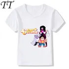 Детская летняя забавная футболка с логотипом Стивен Вселенная Детская Милая одежда с героями мультфильмов модные футболки для мальчиков и девочек HKP5053