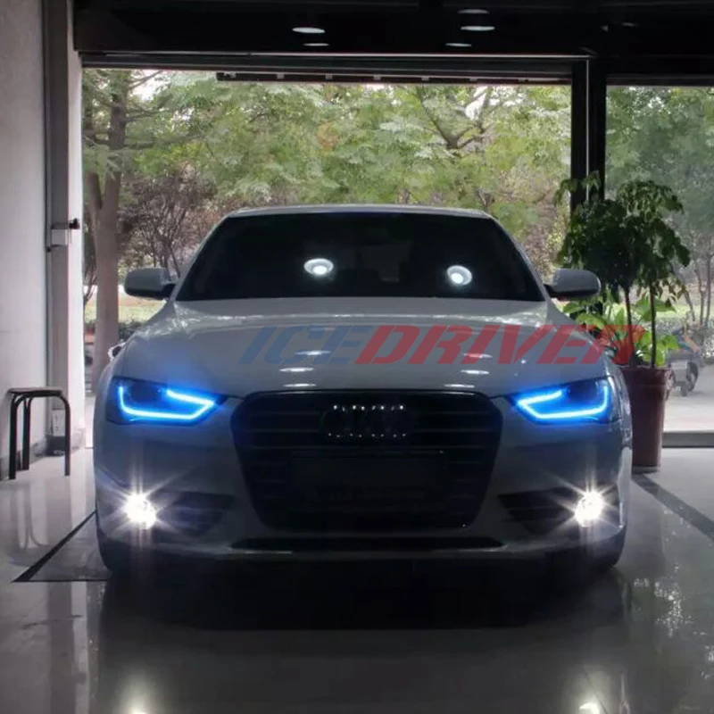 Icedriver для AUDI A4 S4 DRL RGB многоцветный светодиодный панели 2013- дневные ходовые огни красный синий Демон освещение для глаз лампы