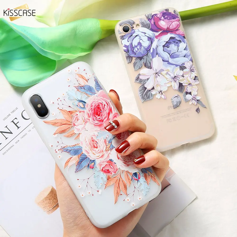 Чехол KISSCASE Flower для Xiaomi Mi 9 SE 8 A1 A2 Lite 3D рельефный розовый цветочный чехол телефона Mix