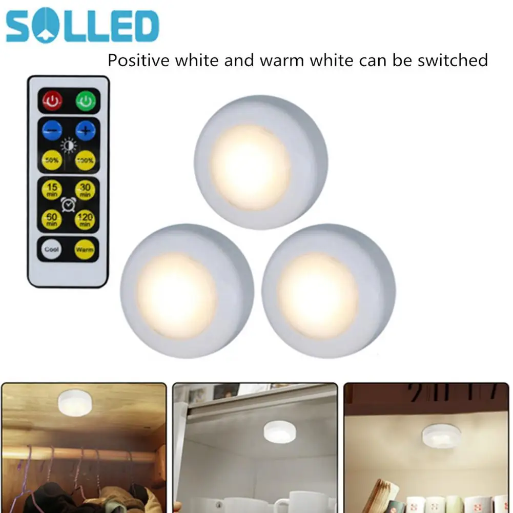 

3Pcs/Set LED 2 Colors Remote Control Cabinet Lamp Decoration Light for Home Hotel