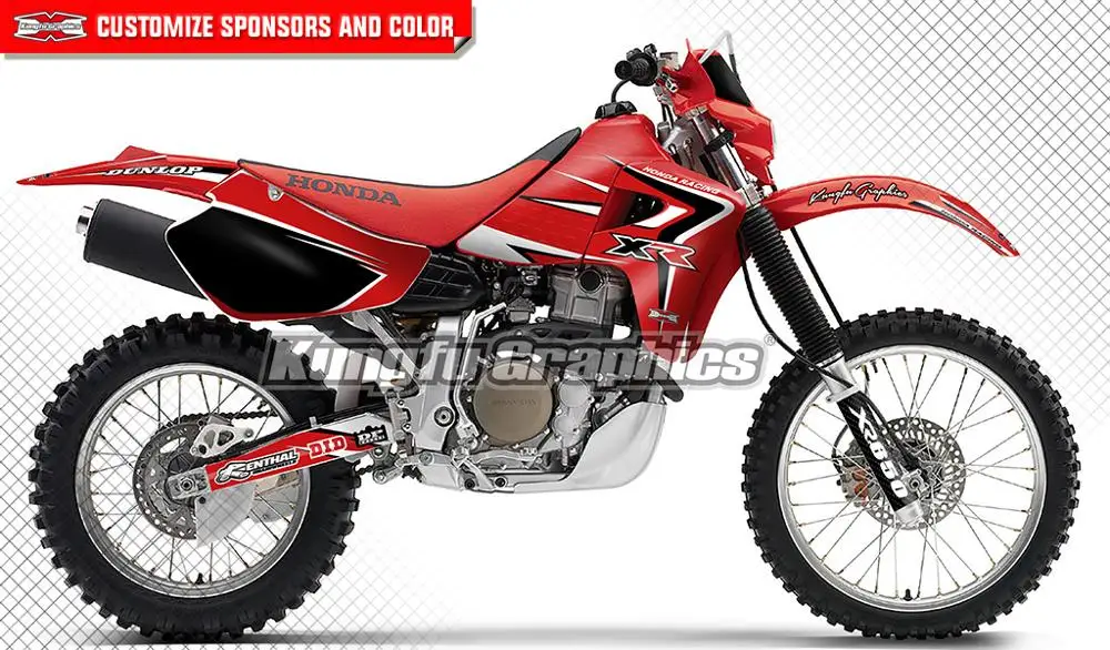 KUNGFU графика внедорожника фотосессия Виниловая наклейка на заказ для XR650R 2000 2001 2002