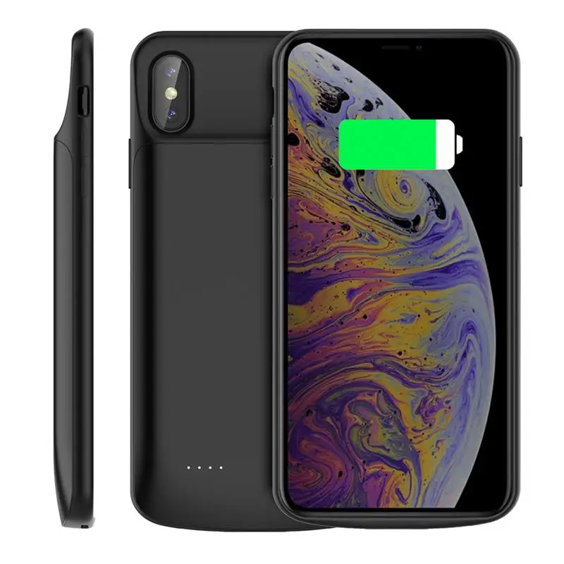 Для iPhone Xs аккумулятор max зарядное устройство чехол 6000 мАч перезаряжаемый банк