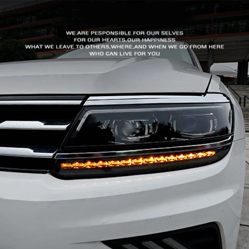 Roadot автомобиль для VW Tiguan фары 2017 головная лампа светодиодная фара динамическая