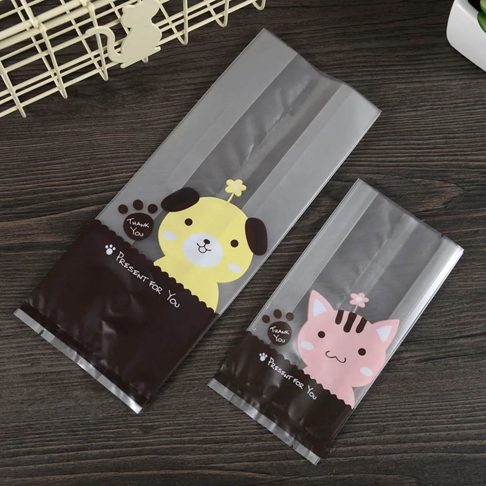 100pcs Gift Wrap Bags Storage Dull Polish Cute Beautiful Printing Packing Bag for Store Home |