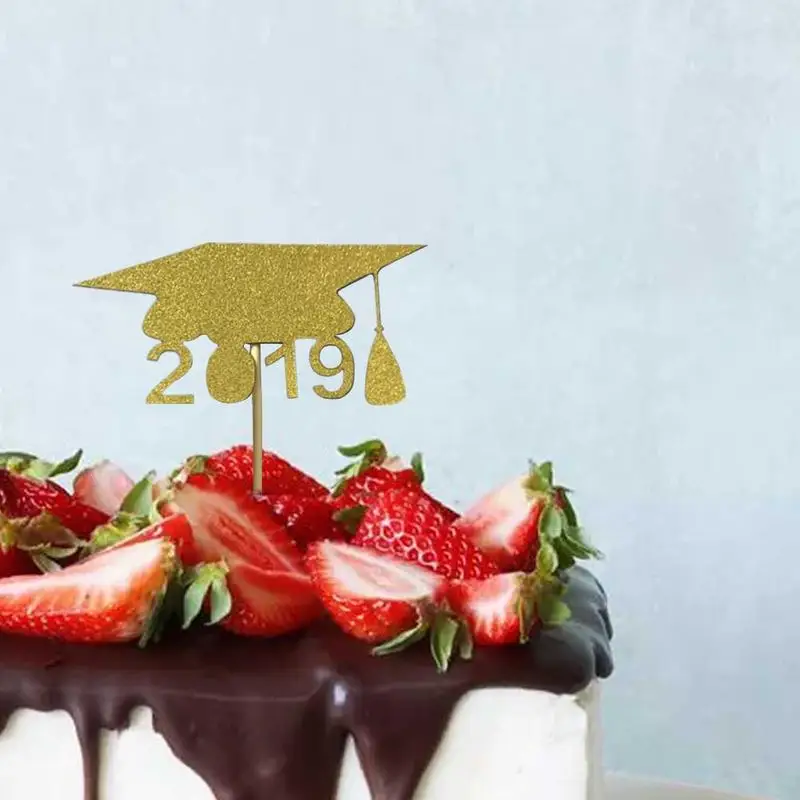 10 шт. 2019 шляпа для бакалавра украшения кексов торта поздравления выпускной сезон