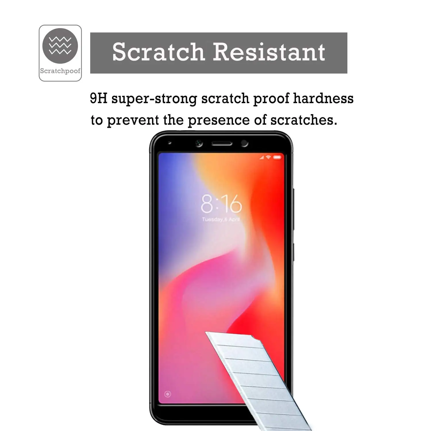 Закаленное стекло для Xiaomi Redmi 6A Pro Защита экрана черно белая пленка полного