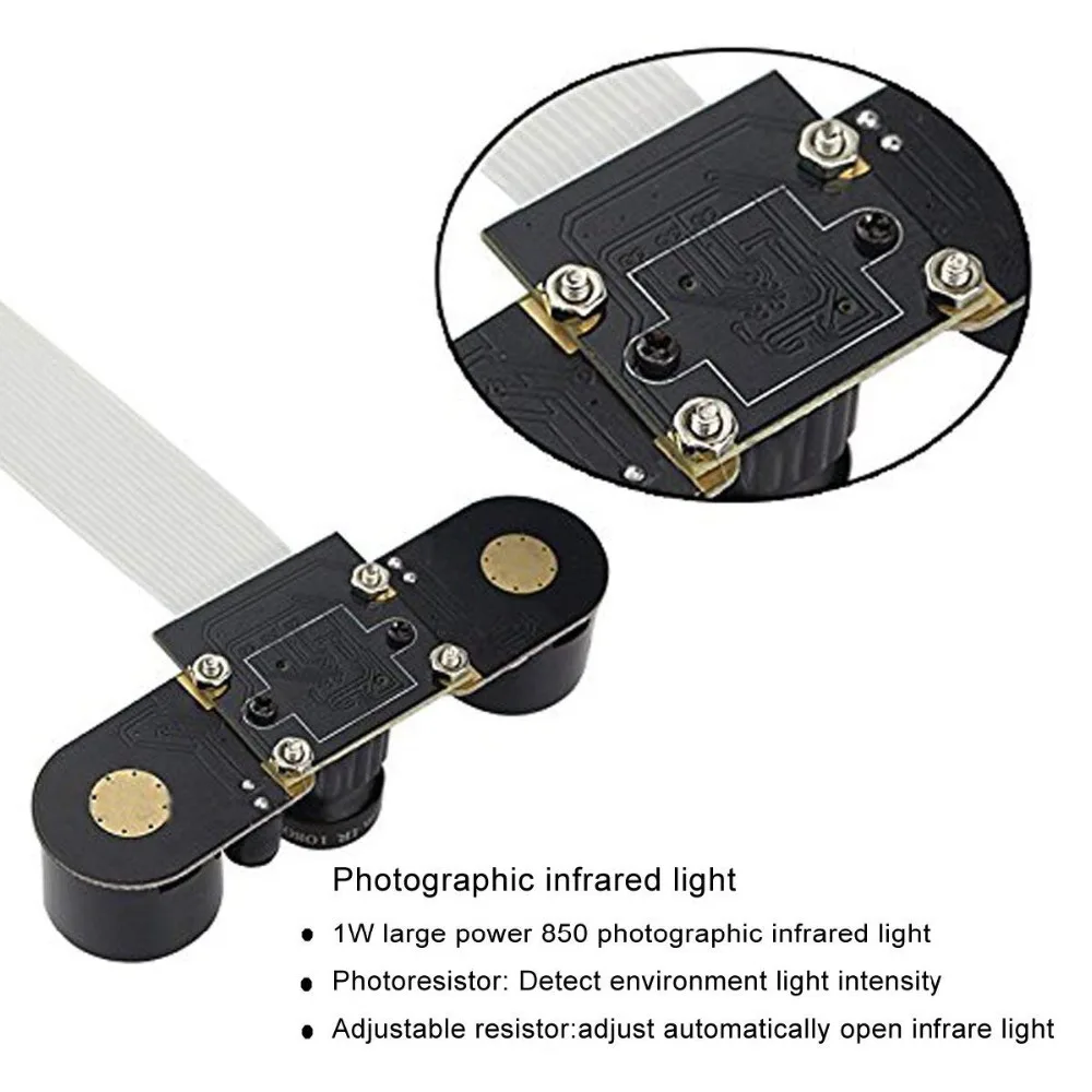 Для камеры Raspberry Pi камера ночного видения Регулируемый Модуль фокусировки 5MP OV5647