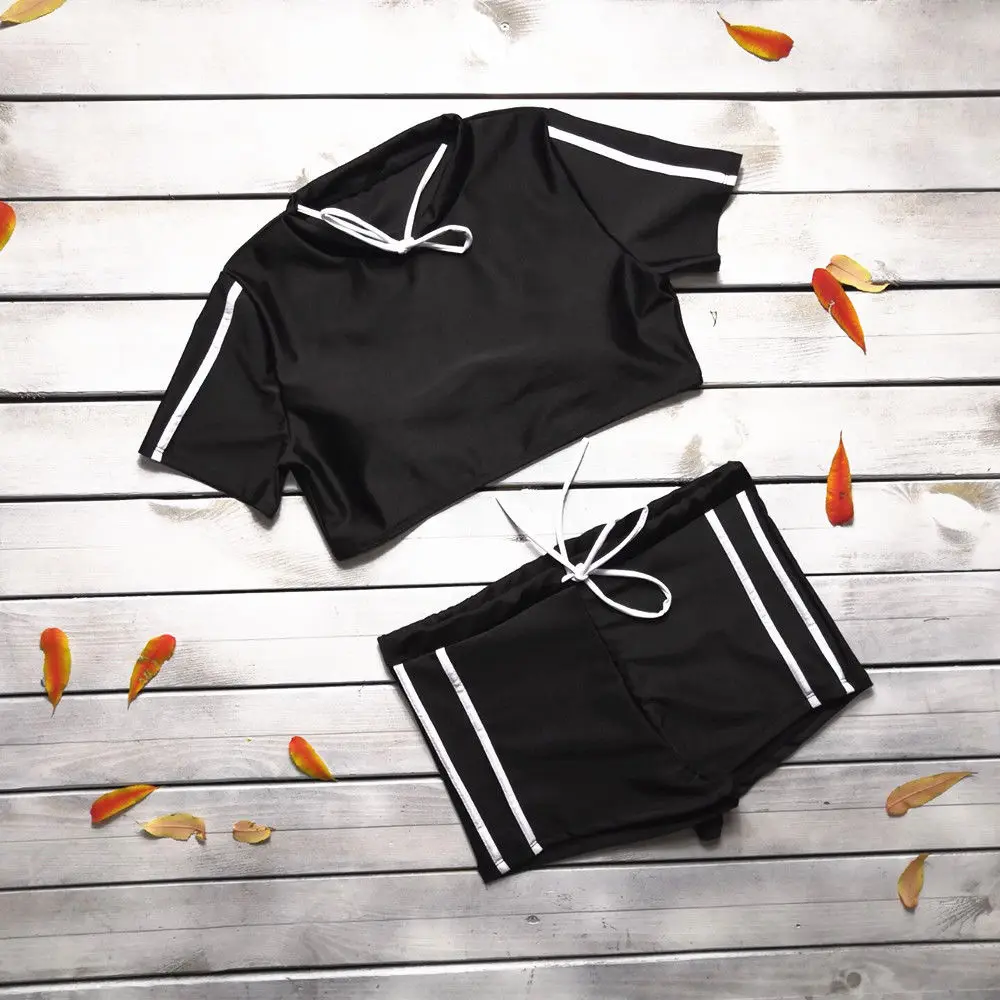 Комплект из 2 предметов полосатый укороченный топ и шорты Модный женский летний