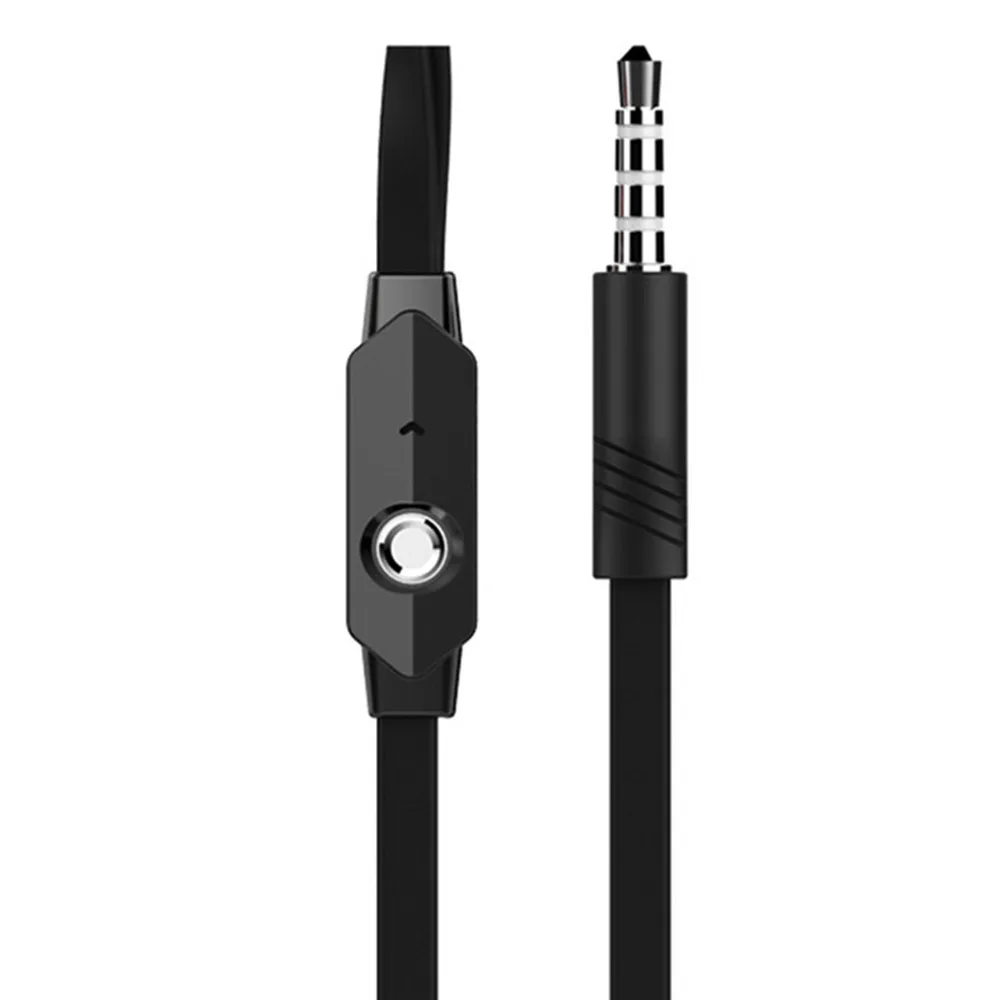 Mesuvida Wired Earphone Noodle Line Heavy Bass 3.5mm In-Ear Answering Phone Headphones For MP3 IOS Xiaomi SamSung PC MobilePhone |