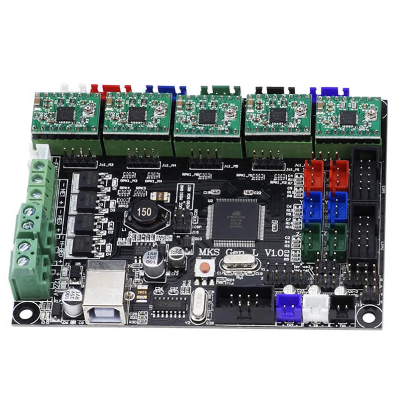 PPYY новый-материнская плата Makerbase Mks Gen L с 5 шт. Drv A4988 Драйвер + 3D сенсорный модуль