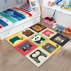 Креативный милый мультяшный ковер, квадратные ковры с принтом слонаобезьяныТигра для гостиной, спальни, коврики для детской игры, коврики для ползания