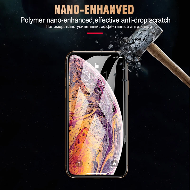 10D закаленное стекло на для iPhone X 10 XsMax Xr протектор экрана полное покрытие Защитное