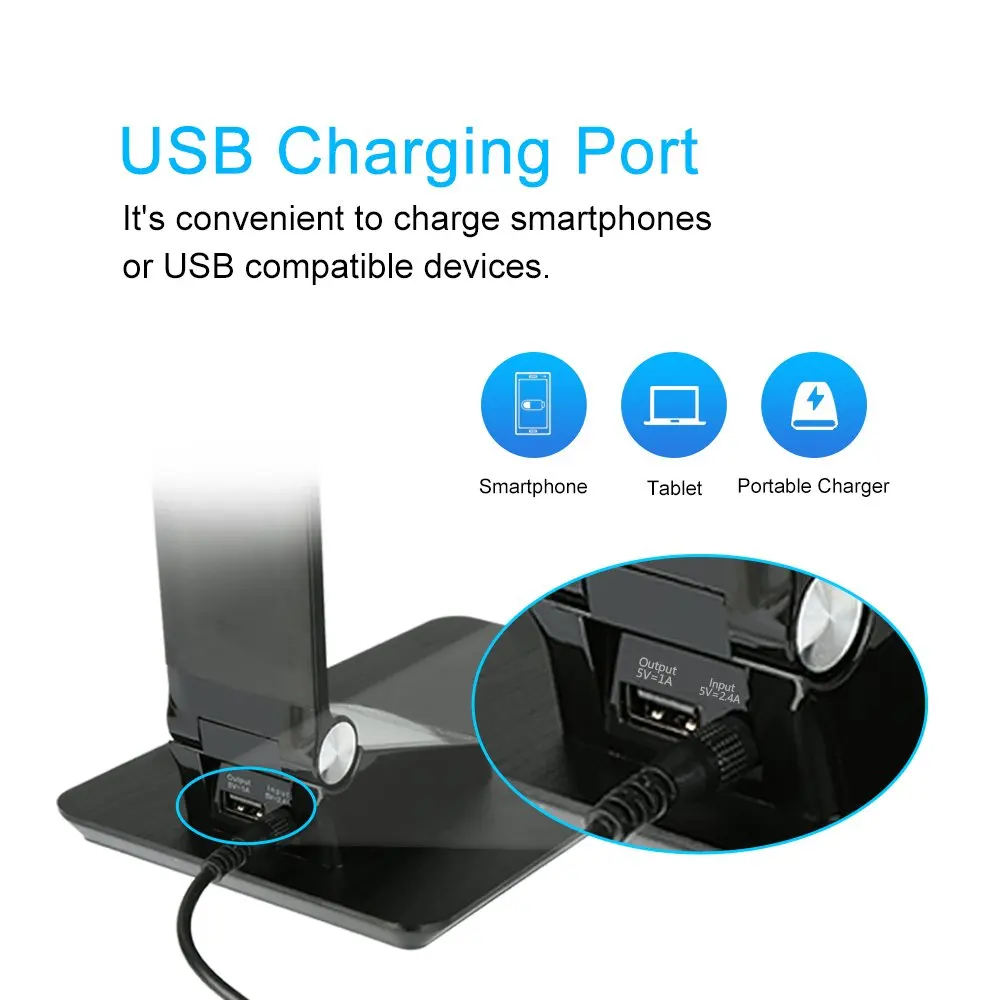 Офисная лампа с usb портом для зарядки светодиодная настольная календарем