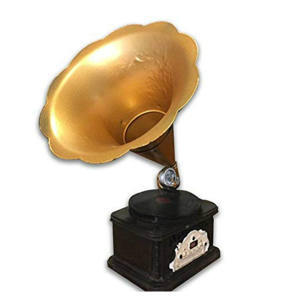 Metal Retro Phonograph Model Vintage Record Player Prop Antique Gramophone Home Office Club Bar Decor Ornaments | Дом и сад