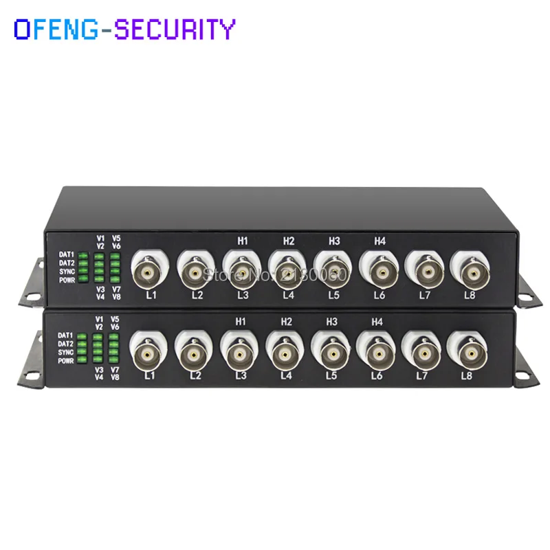 1 Pair 8CH AHD/CVI Video+1CH RS485 data video digital optical converter SM single fiber FC port 20KM Fiber Optical Extender |