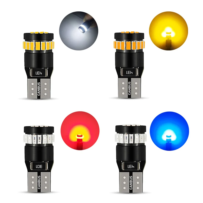 10x W5W T10 LED Canbus Light Bulbs for BMW Audi Mercedes Car Interior Reading Parking Lights White Blue Red Yellow No Error 12V images - 6
