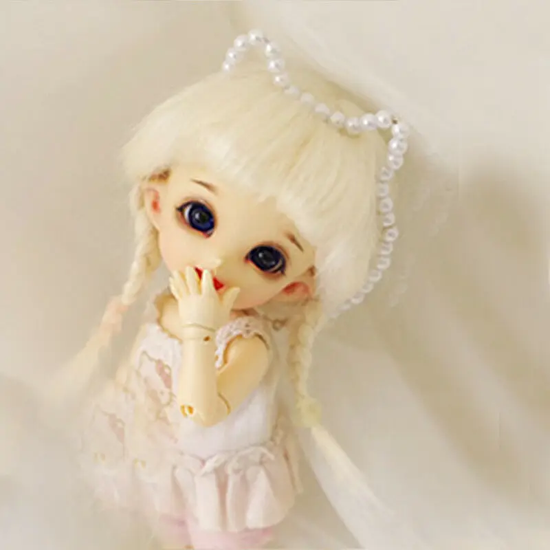 [Wamami] Бежевый длинный шерстяной парик/волосы Подходит для 1/8 Pukifee Ae Lati BJD Dollfie 12