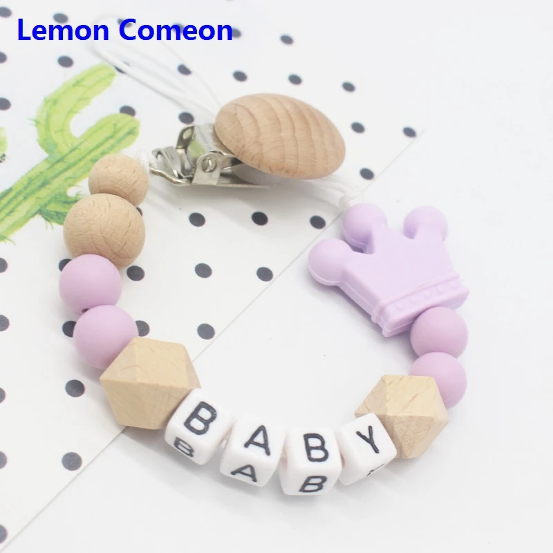 1 шт. силиконовый зажим для соски Lemon comeon персонализированное имя BPA подарок