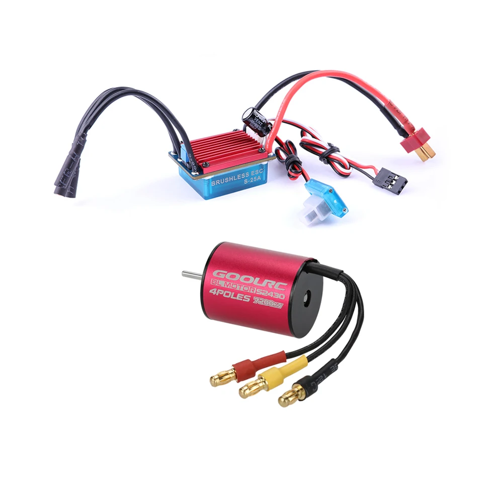 GoolRC S2430 7200KV Бессенсорный бесщеточный двигатель и 25A ESC Комбинированный набор для