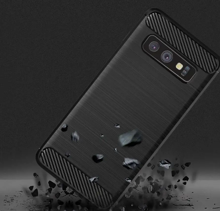 50 шт./лот Бесплатная доставка для Samsung S10 5G углеродное волокно Силиконовый ТПУ