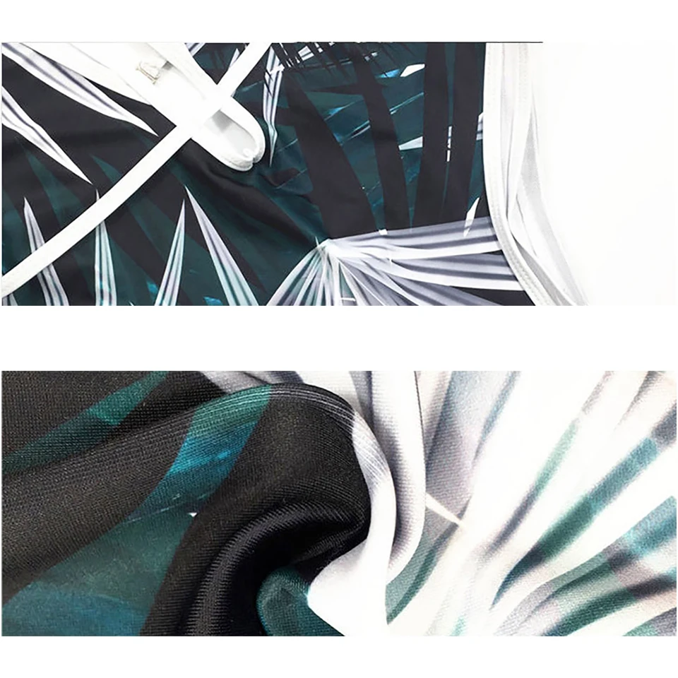 

Leaf Floral Deep Cut Sexy Swimsuit 2019 One Piece Swimsuit Women Lace Sexy Swimwear Women Bikini African Swimwear Lacing String