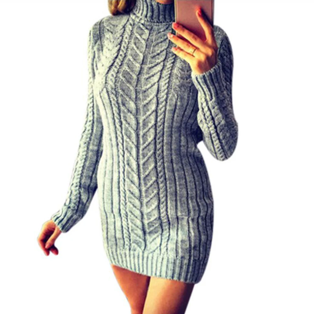 2018 осенне-зимнее теплое платье-свитер женское сексуальное облегающее платье