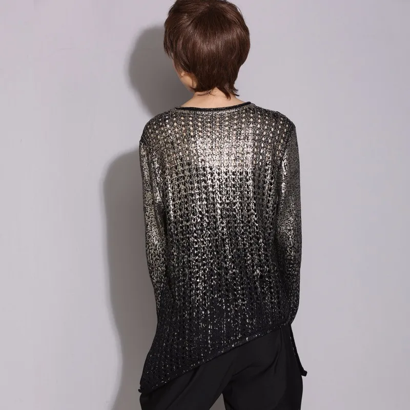 Max LuLu 2019 Fashion Korean Ladies Knitted Clothes Womens Sexy Holes Sweater Casual Jumper Spring Tops Woman Pullover Gold Ropa | Женская