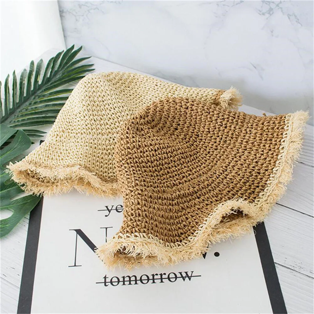 Women Straw Hat Wide Brim Fashion Outdoor Foldable Summer Beach Cap Bucket for Lady Adult | Аксессуары для одежды